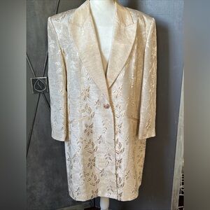 Nubiano Day Coat 18W Knee Length Palest Peach Tan Color With Sparkle EUC